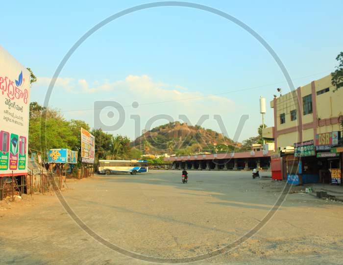 Lockdown, Hanamkonda bus station lockdown during janta curfew on 21 March.