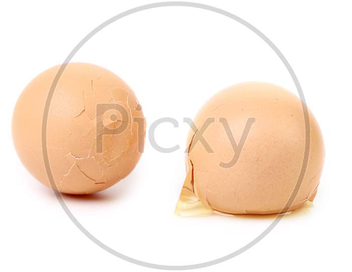 Broken Eggs Shell. Isolated On A White Background.