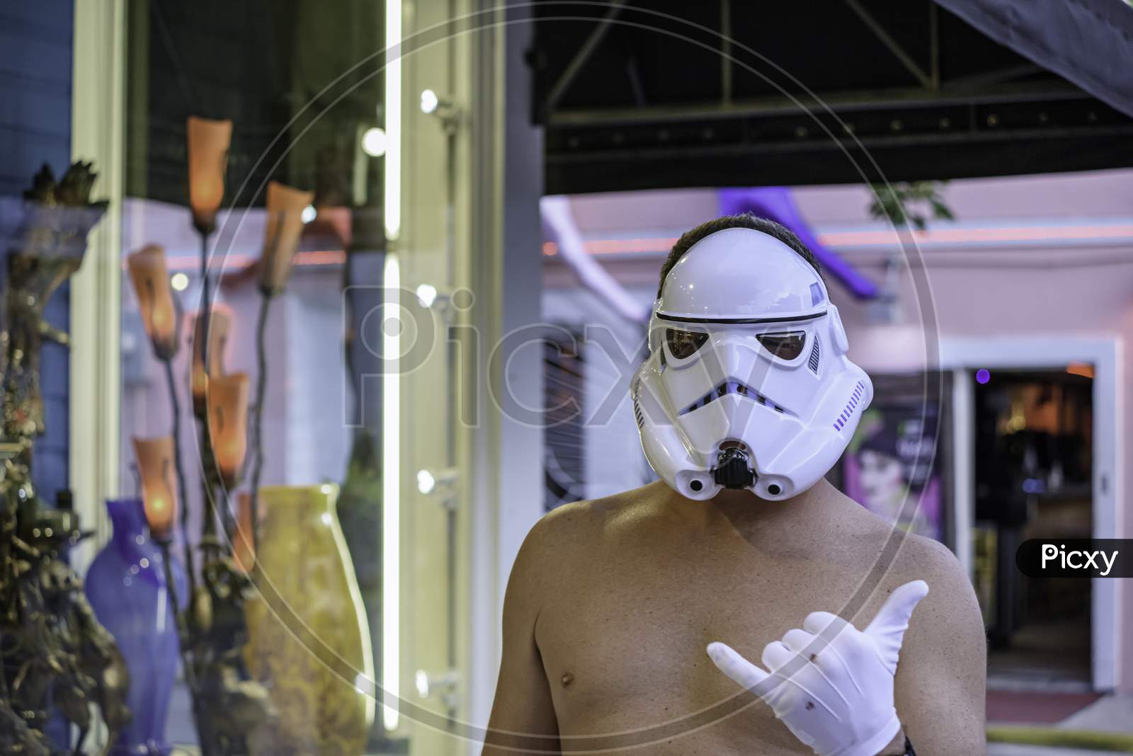 Person Dressed Like Stormtrooper During Tuto Day At Fantasy Fest, Editorial use only