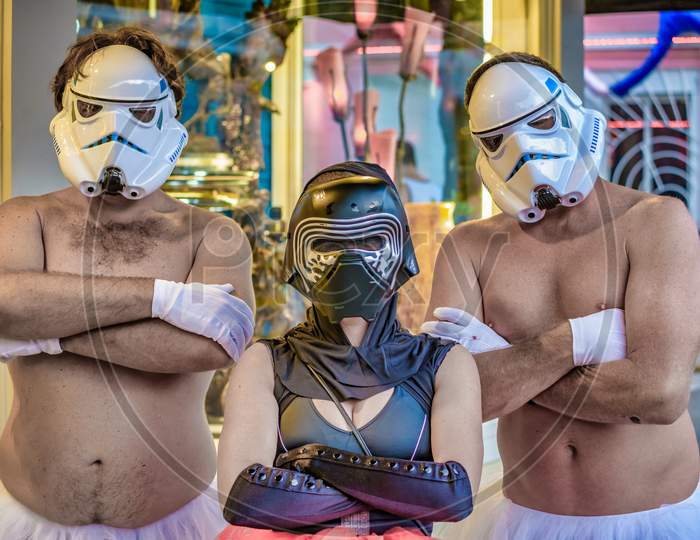  People Dressed Like Stormtroopers During Tuto Day At Fantasy Fest. Editorial use only.