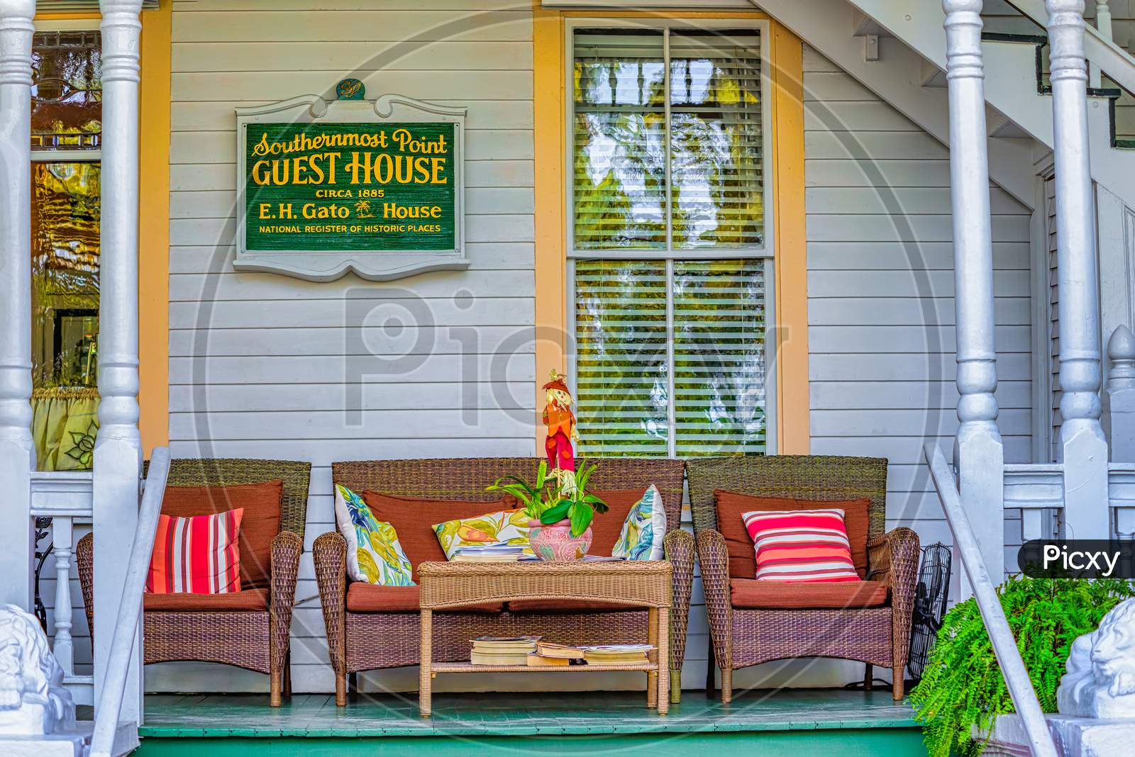 The Porch Of The Southernmost Point Guest House. Editorial use only