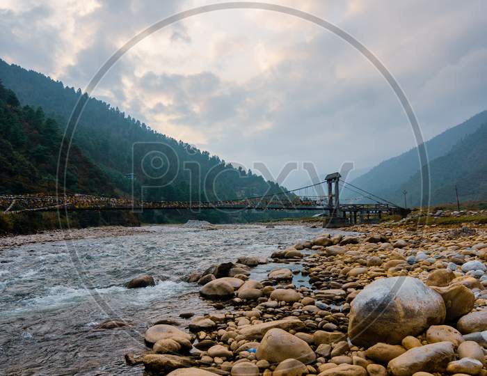 Dirang river valley in Arunachal