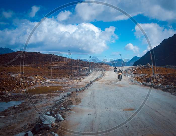 Road towards Bumla pass in Indo-China border