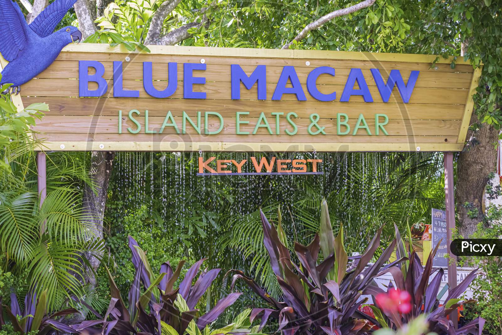 Key West Florida Usa 10/25/2016 The Blue Macaw Island Eats And Bar During Fantasy Fest 2016. Editorial use only