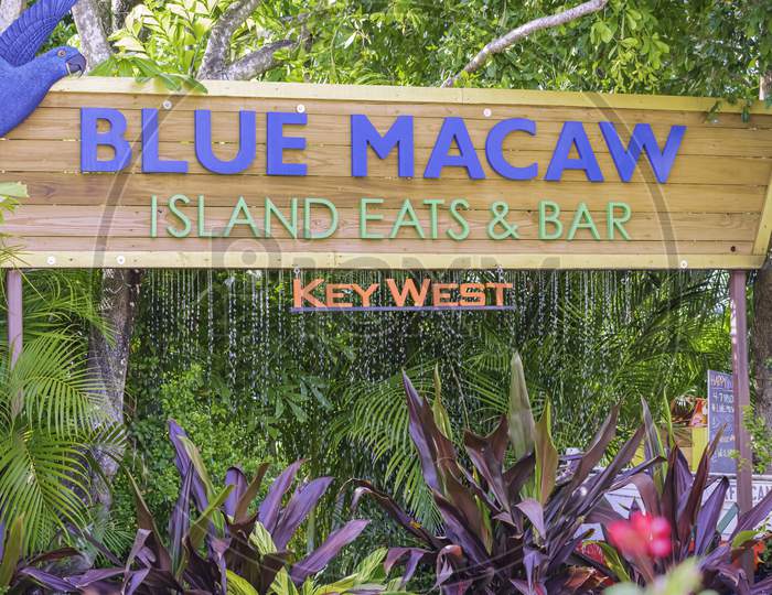 Key West Florida Usa 10/25/2016 The Blue Macaw Island Eats And Bar During Fantasy Fest 2016. Editorial use only