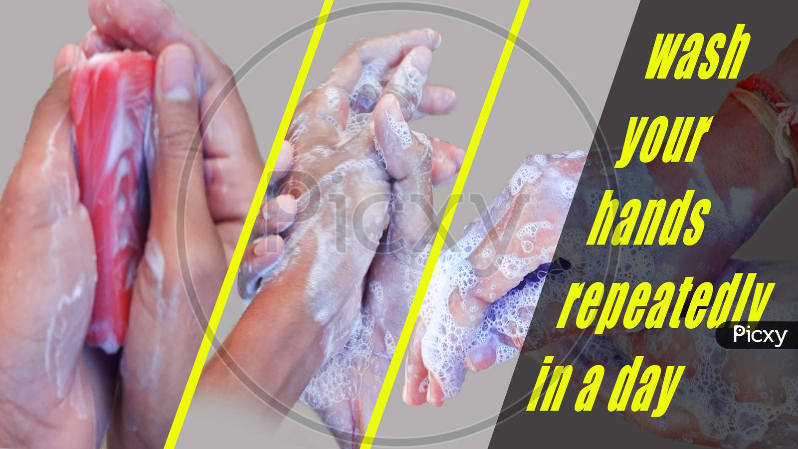 A hand washing poster to aware the public against COVID-19 or other germs.
