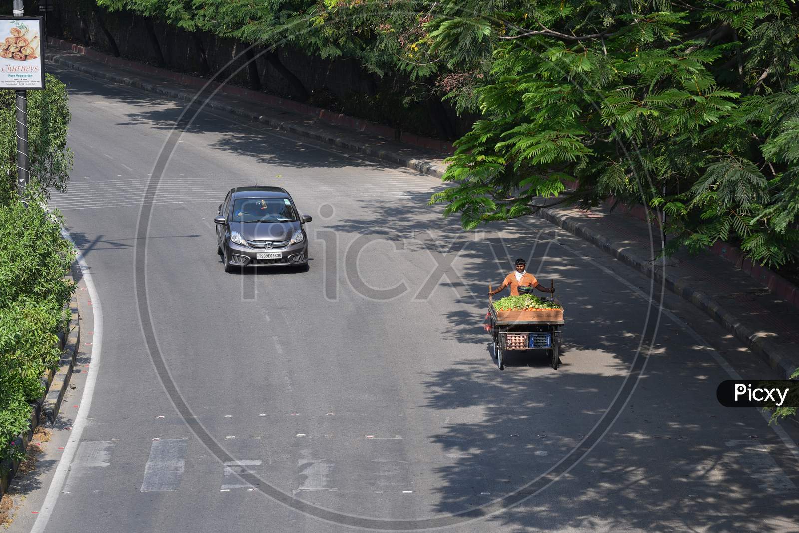 deserted roads in Banjara Hills, amid nationwide lockdown due to corona virus pandemic outbreak