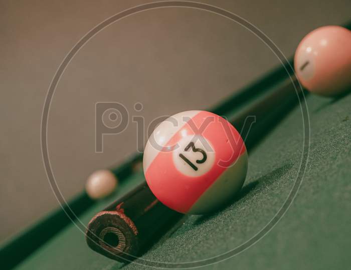 Billiards Balls with Number 13