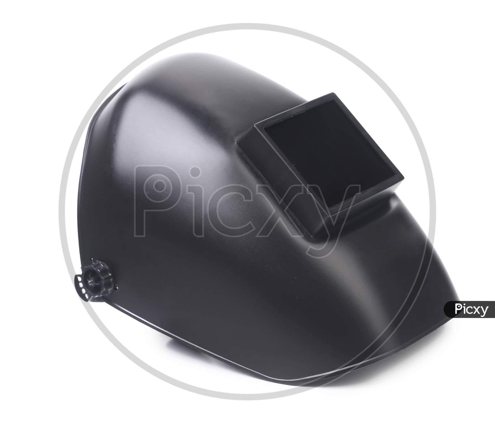 Side View Of Welding Mask. Isolated On A White Background.
