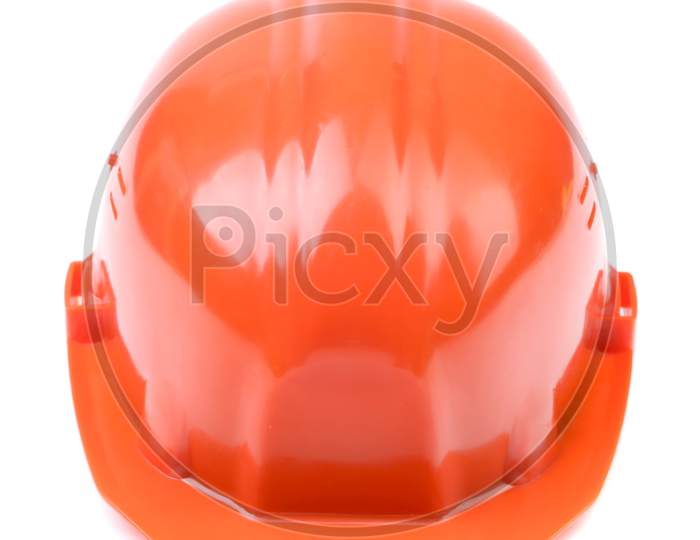 Close Up Of Hard Hat. Isolated On A White Background.