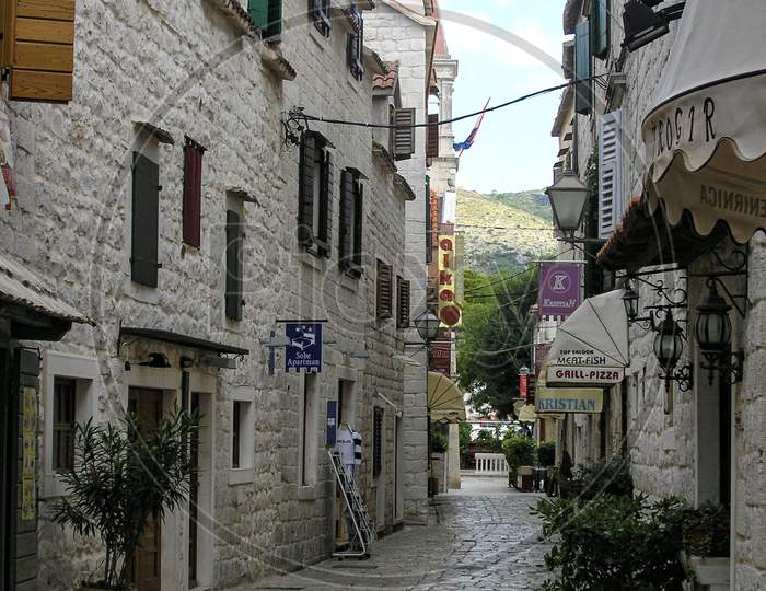 Narrow street in Trogir.