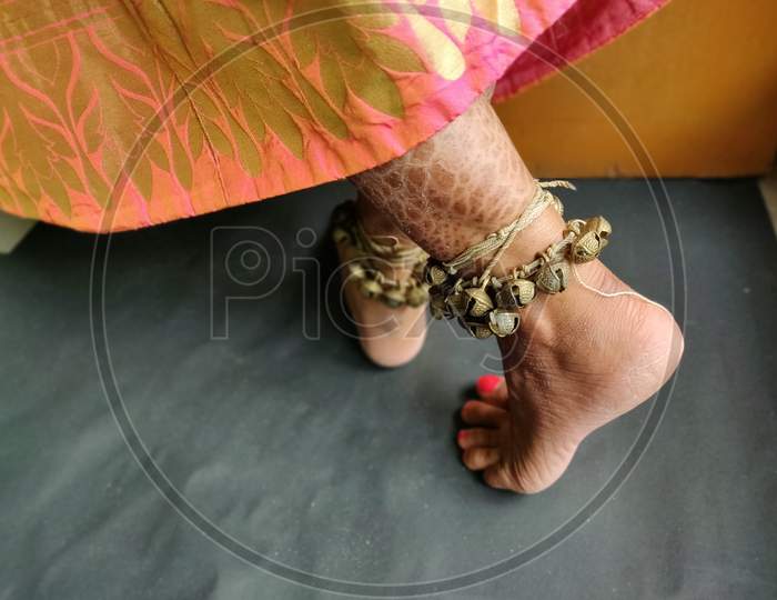 Traditional and classical dance wearing anklet bells