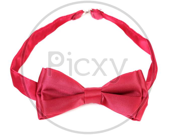 Red Bow Tie. Isolated On A White Background.