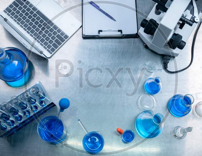 Science Equipment In Chemical Laboratories, Concepts Of Scientific Research And Medical Devices