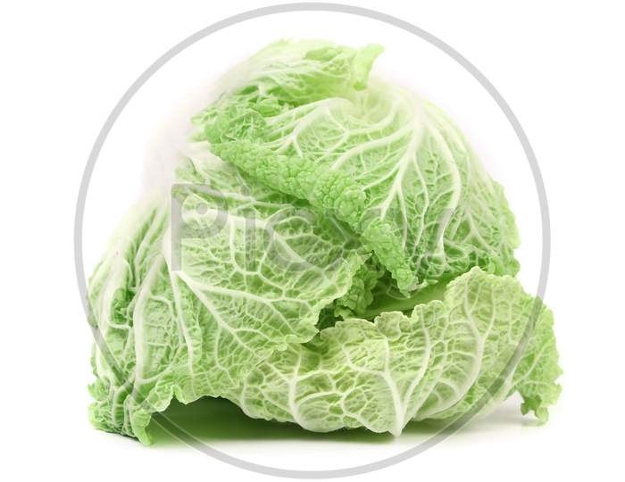 Tasty Chinese Cabbage. Isolated On A White Background.