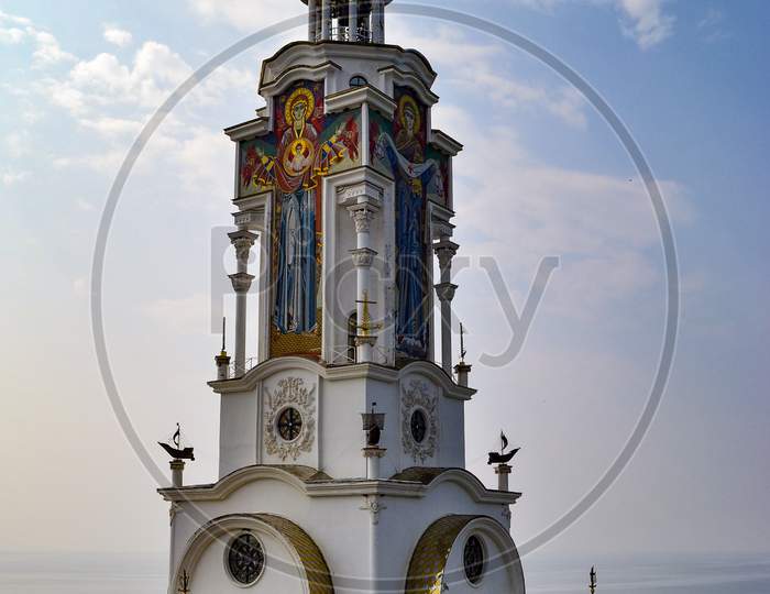 Temple of Lighthouse St. Nicholas of Myra - memorial to victims on the waters of Crimea.