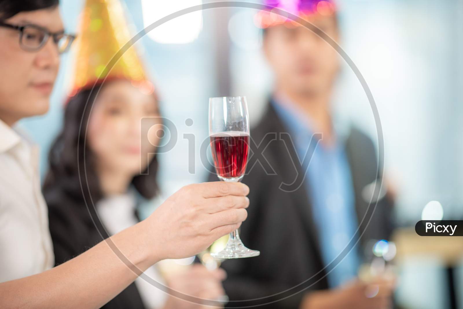 Business People Drink Wine At A Party Celebrating Business Success