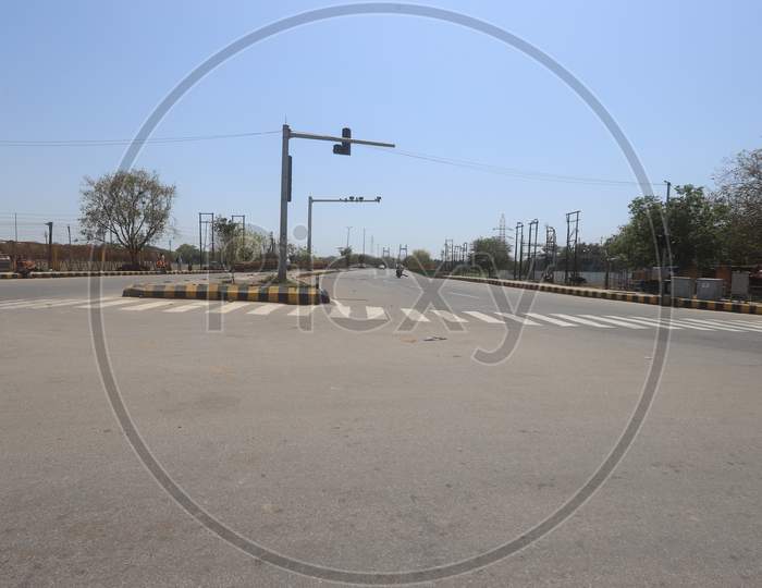 A view of empty national highway during a 21-day nationwide lockdown to limit the spreading of coronavirus disease (COVID-19), Prayagraj,March 31, 2020.