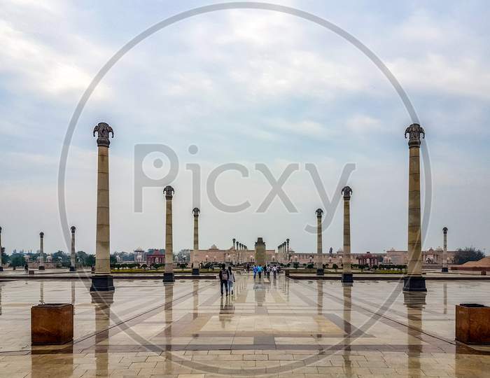 December 15.2019. The Ambedkar Memorial Park Of Lucknow. It Is A Massive Area Of Stonework In The City Of Lucknow And A Popular Tourist Attraction.