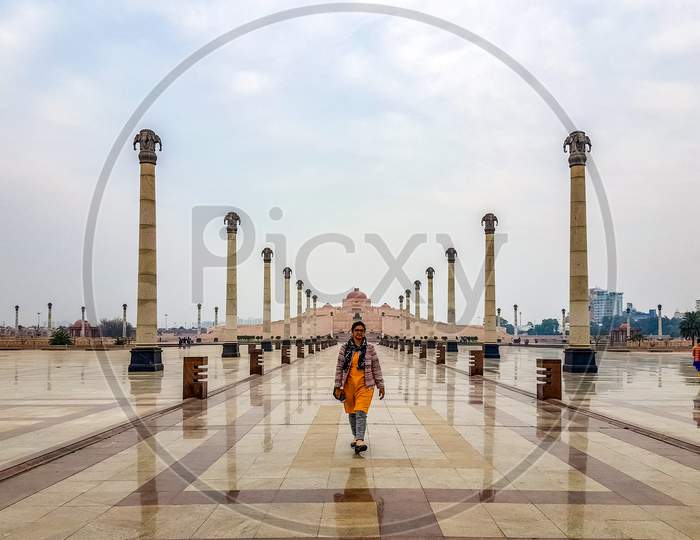 December 15.2019. The Ambedkar Memorial Park Of Lucknow. It Is A Massive Area Of Stonework In The City Of Lucknow And A Popular Tourist Attraction.