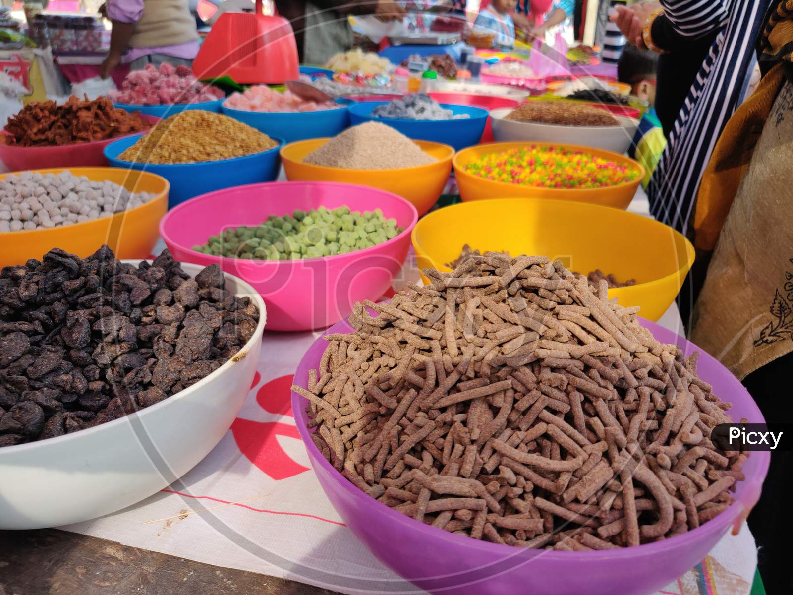 Sweets and spices closeup view of Lucknow fair