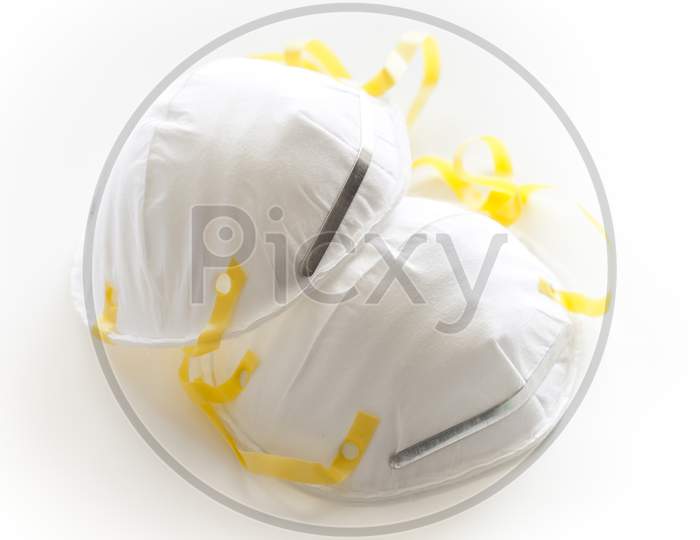 Protection face mask isolated, prevention of the spread of virus and pandemic COVID-19. White background