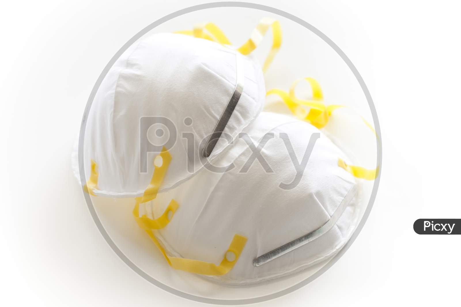 Protection face mask isolated, prevention of the spread of virus and pandemic COVID-19. White background
