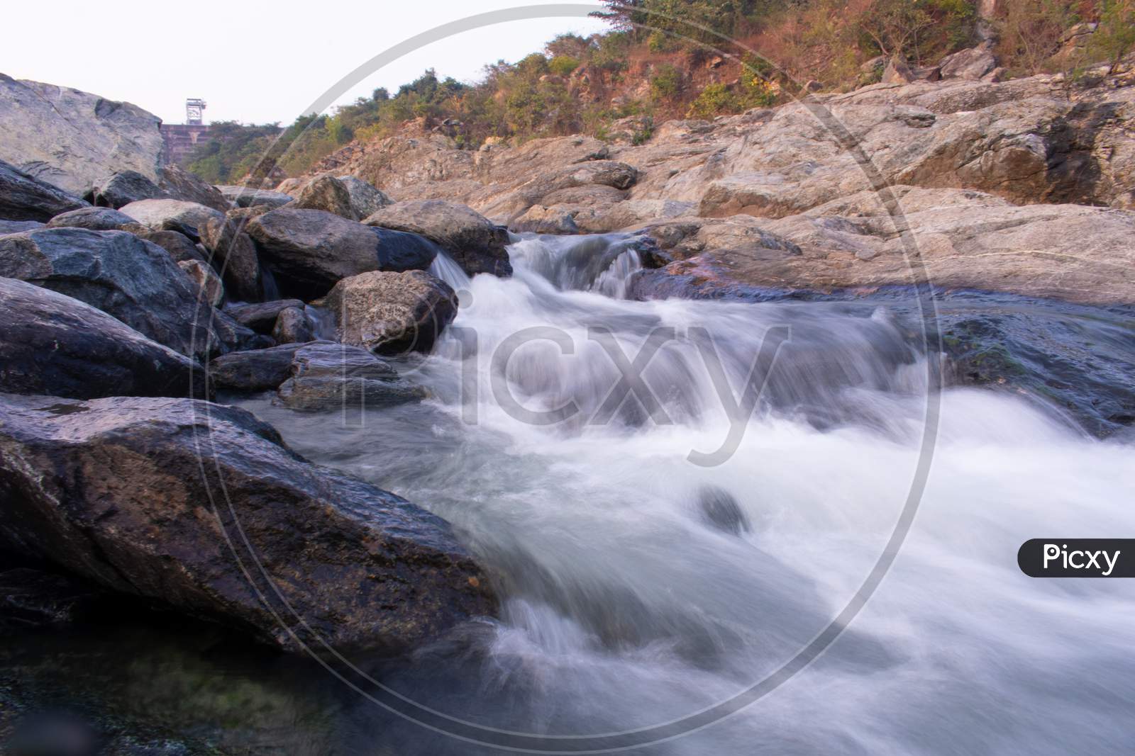 High Shutter Speed Image Of Flowing White Water