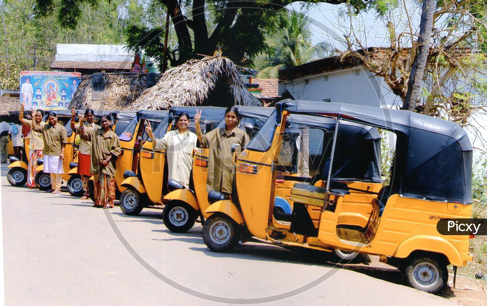 Woman Auto Rickshaw Drivers In an Indian Rural Village, Woman Empowerment