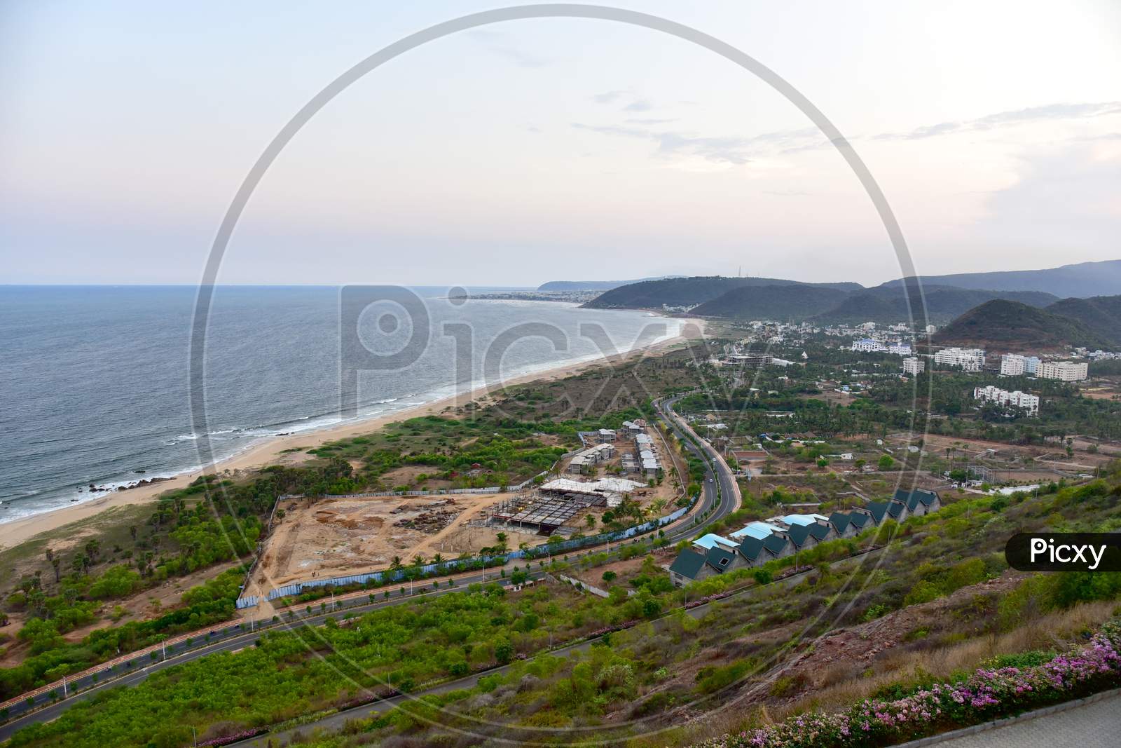 A View of Vizag Beach And Beach road From Rishikonda