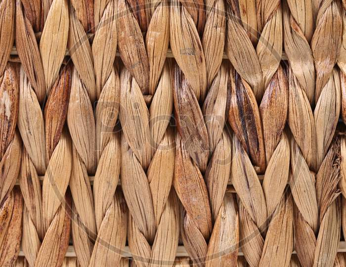 Wicker Basket Texture. Close Up. Whole Background.