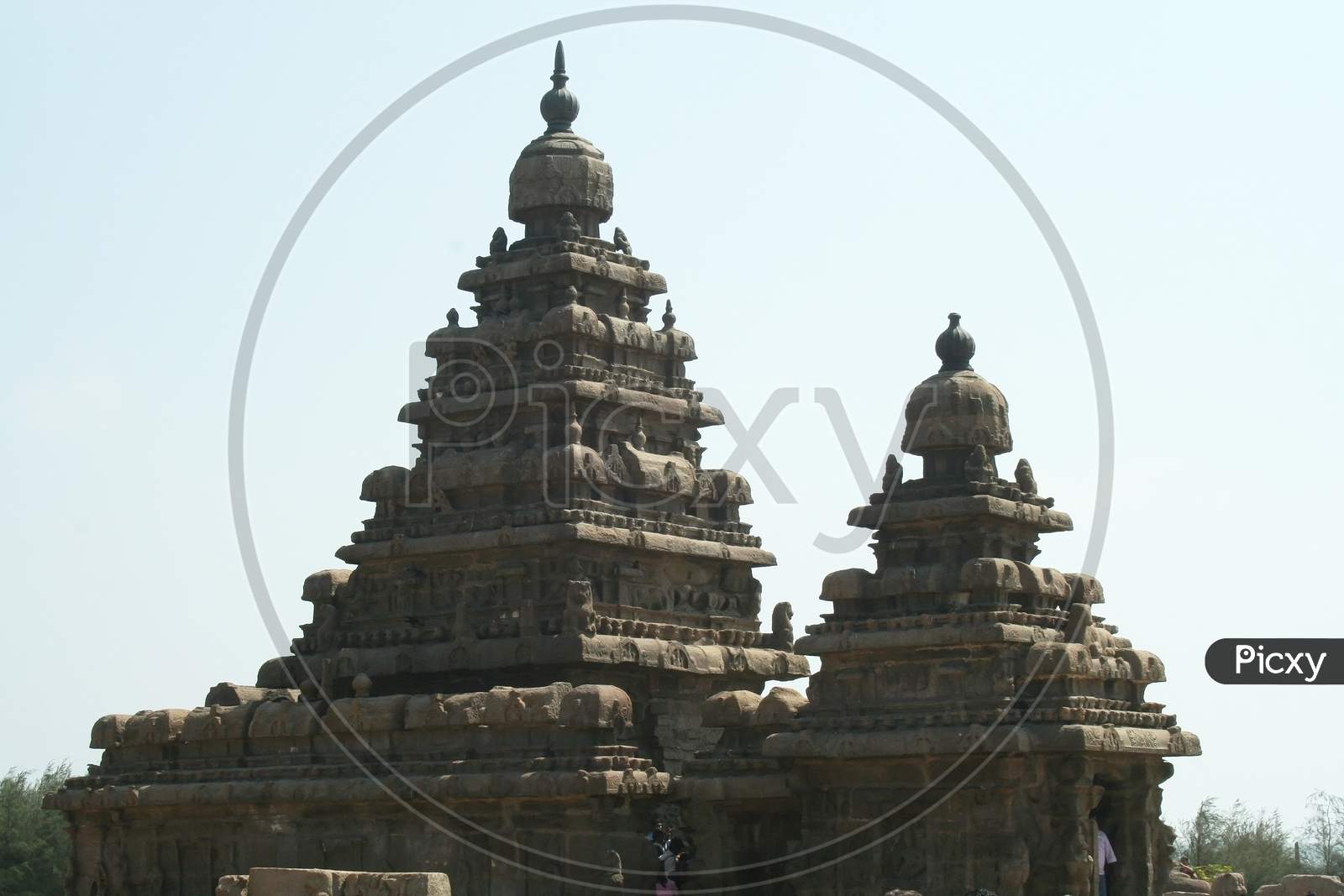 Ancient temples of  Mahabalipuram, built by the Pallava dynasty in the 7th and 8th centuries.