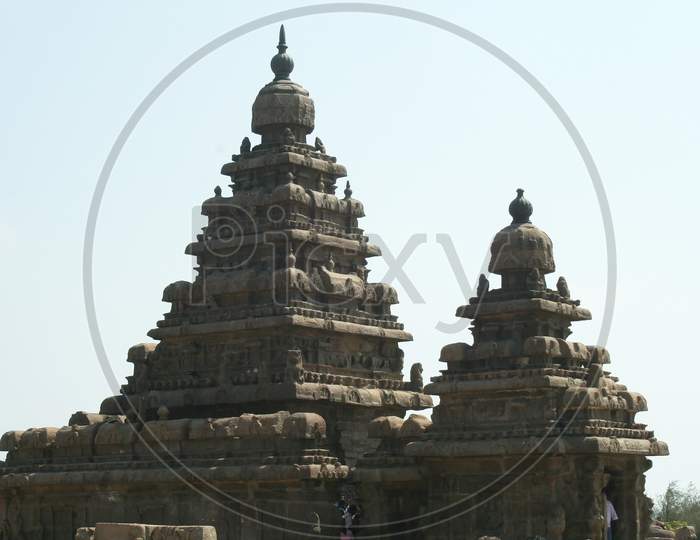 Ancient temples of  Mahabalipuram, built by the Pallava dynasty in the 7th and 8th centuries.