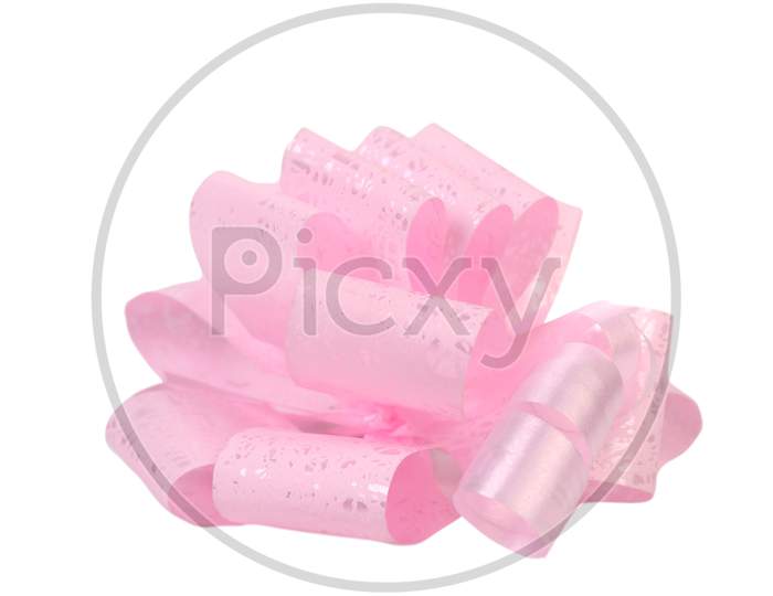 Pink Packaging Band. Isolated On A White Background.