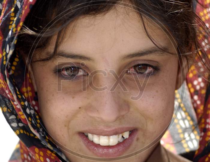 Portrait of an Ladaki Girl With Smile Face
