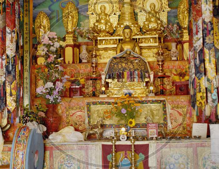 Buddhist Temple With Buddhist Statue in Ladakh