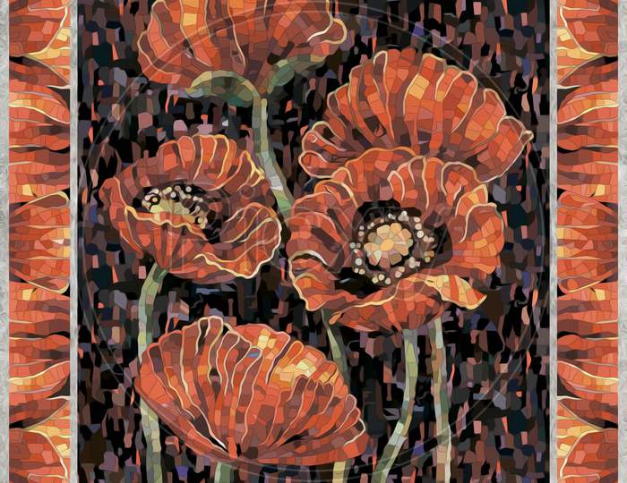 Moasics flower art for home wall decorated painting