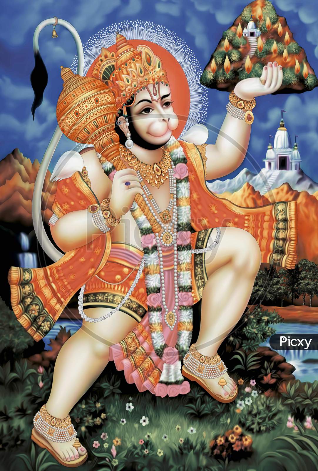 Image of Poster of Lord Hanuman is the son of Vayu, the Hindu god ...
