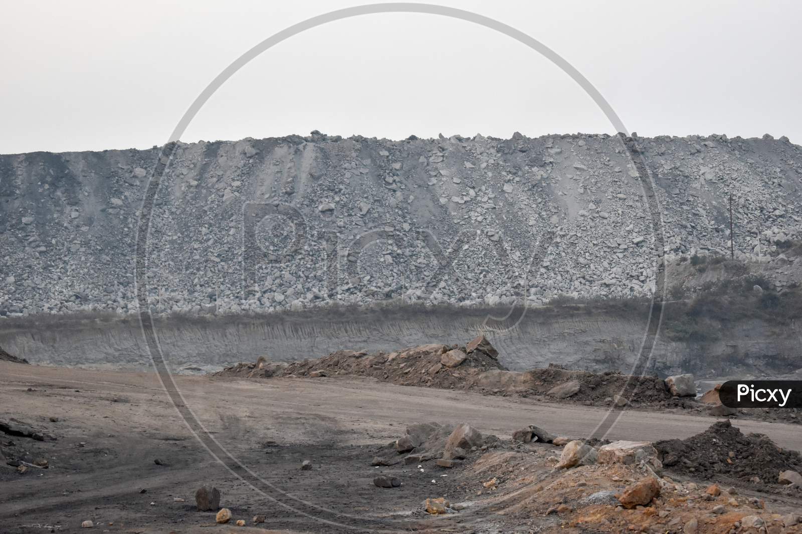 Photo of an open-cast coal mining