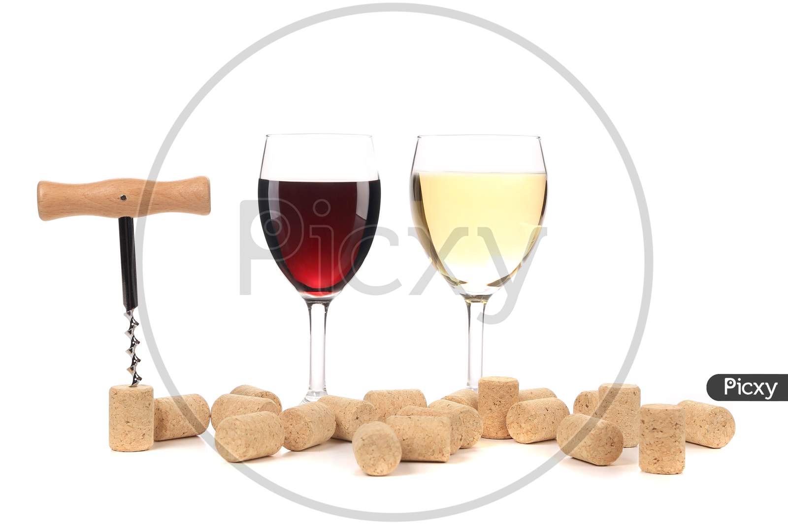 Two Wine Glasses Composition. Isolated On A White Background.