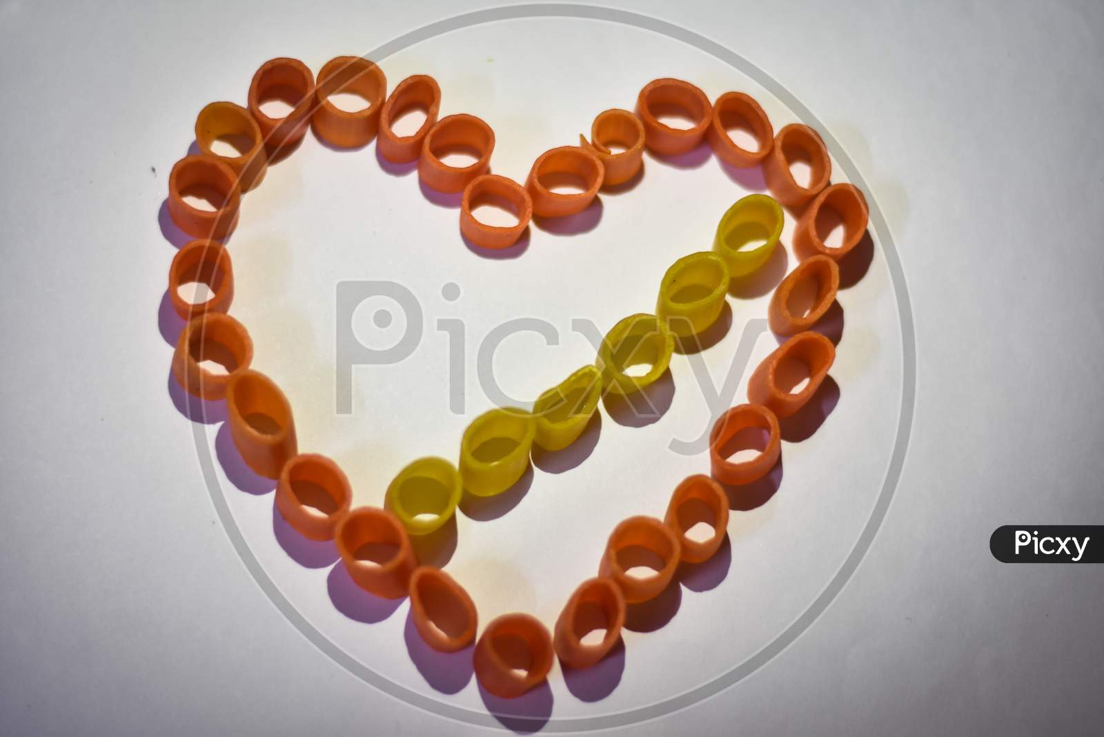 colorful candy hearts on a white background