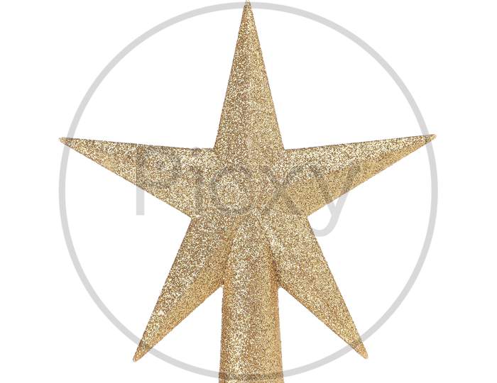 Silver Star Christmas Decoration. Isolated On A White Background.