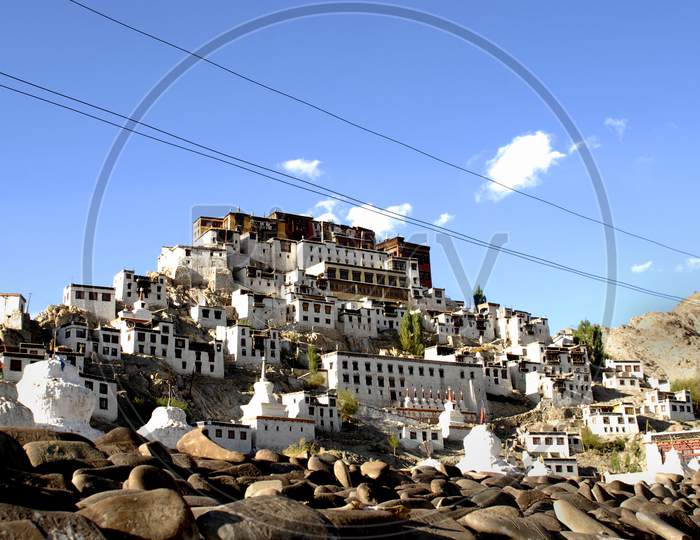 A View Of Thiksey Buddhist Monastery on the Terrains of Ladakh