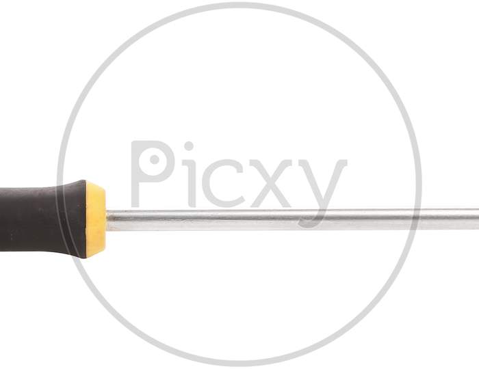 Screwdriver Close Up. Horizontal. Isolated On A White Background.