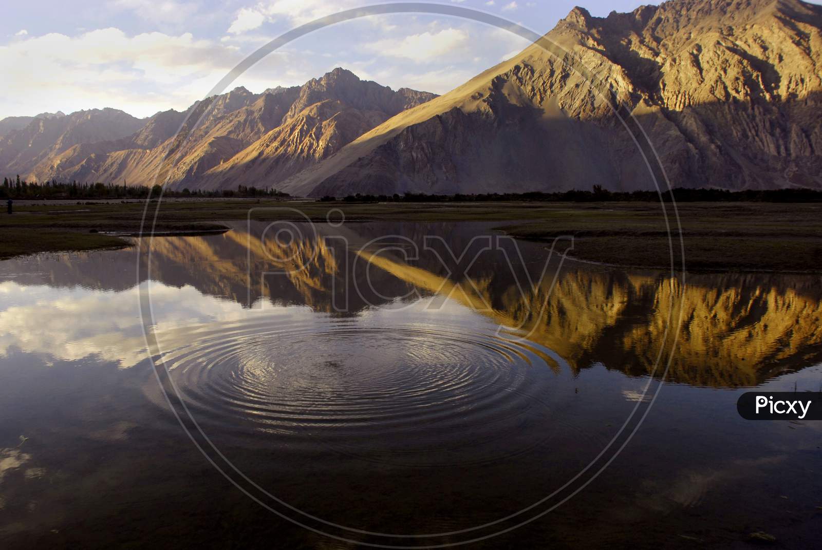 A Beautiful View Of Lake And Mountain Reflection in Ladakh
