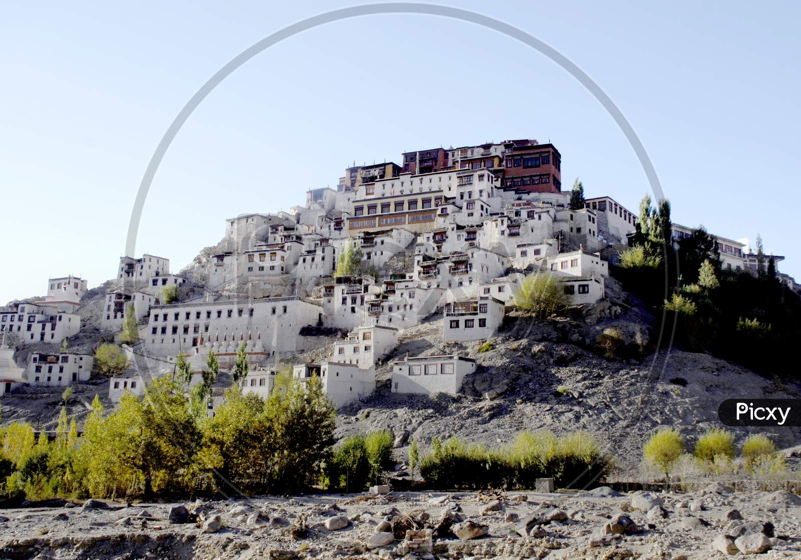 A View Of Thiksey Buddhist Monastery on the Terrains of Ladakh