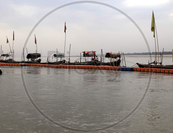 A View Of Clean Ganga River During Nationwide Lockdown In Wake Of Coronavirus or COVID-19 Pandemic In Prayagraj, March 12, 2020.