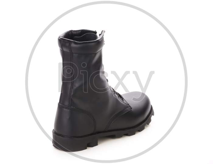 Pair Of Working Boot. Isolated On White Background.