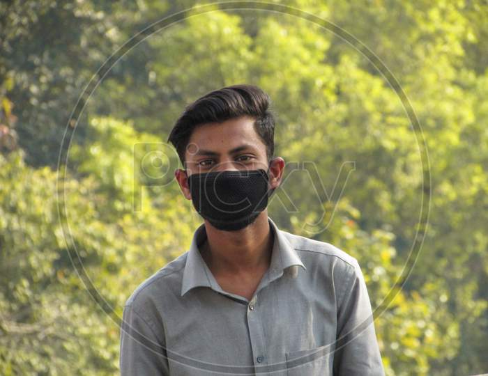 Indian man wearing mask 