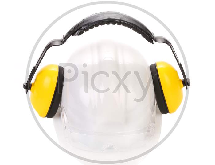 Protective Set Of Tools For Worker. Isolated On A White Background.